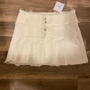 Adika White Jean Skirt